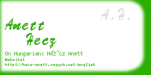 anett hecz business card